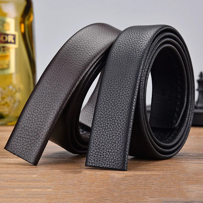 100 120 130 140 150 160 170 180cm Automatic Belt Without Buckle Men Width 3.5cm No Buckle Good Quality Leather Belt Body Strap