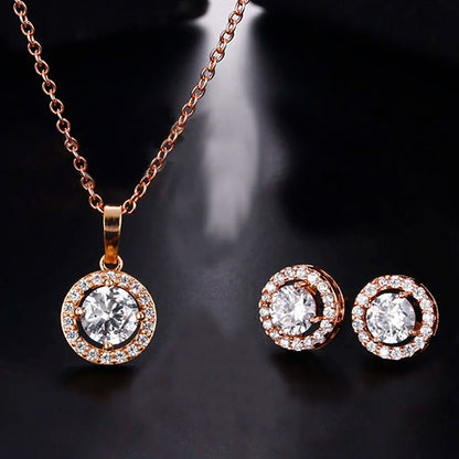 Nigerian Water Drop Cubic Zirconia Wedding Jewelry Sets Inlay Luxury Crystal Bridal Jewelry Set for Bridesmaids AS099