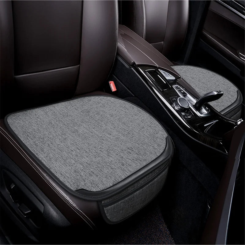 Flax Car Seat Covers Front Rear Full Set Choose Car Seat Cushion Linen Fabric Seat Pad Protector Car Accessories Anti-Slip
