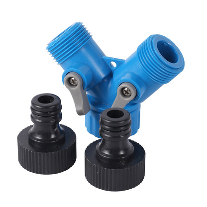 3/4'' Female Thread Y-Shaped Quick Connector Garden Irrigation Water Splitters Faucet Adapter Lawn Garden Watering Supplies