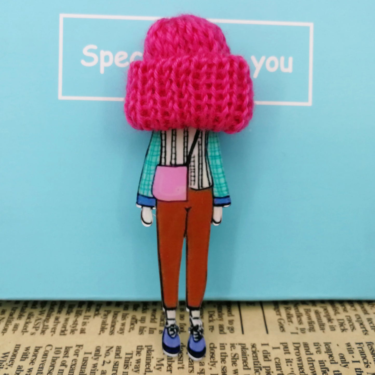 Fashion Brooch Pins for Woman Brooches Cute Girls Cartoon Models Acrylic Brooches Kawaii Pompom Clothing Jewelry Accessories