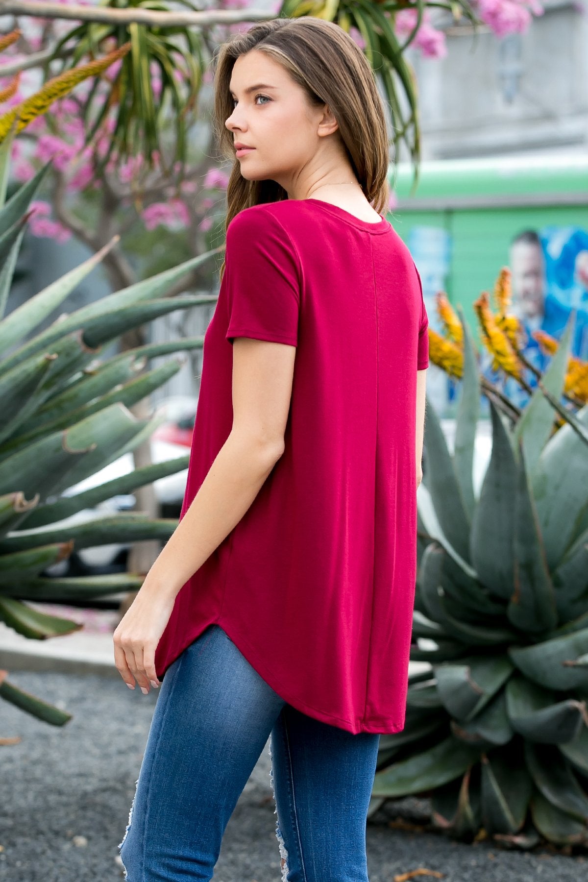 Short Sleeved Round Neck Boyfriend Tunic