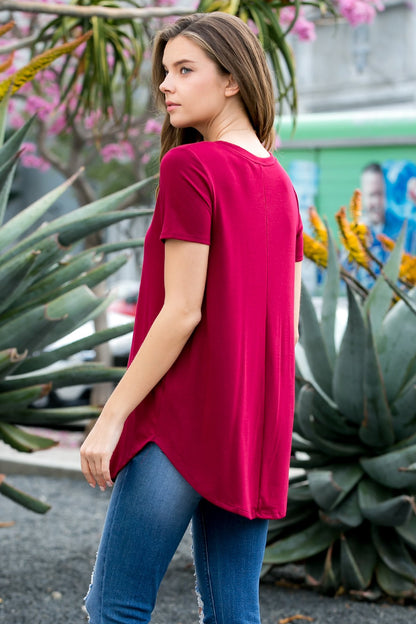 Short Sleeved Round Neck Boyfriend Tunic