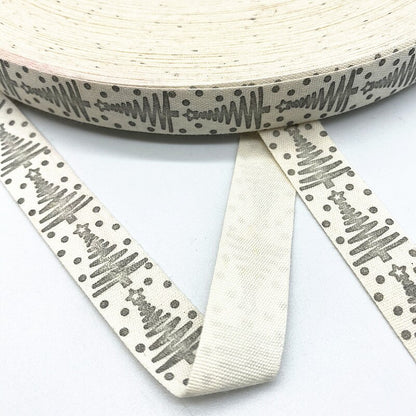 New 5yards 15mm Christmas Printed Polyester Cotton Ribbon DIY Wedding Christmas Party