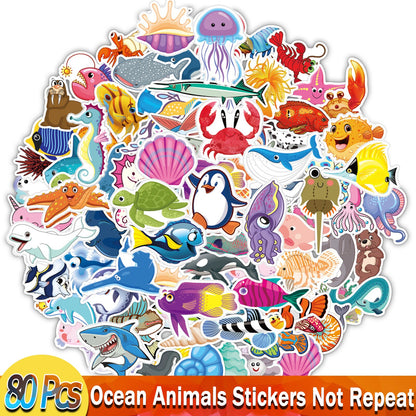 YAMIOW Anime Stickers Cartoon Animals Neon Light Butterfly Dogs Style Skateboard Sticker for Laptop Car Luggage Bicycle Guitar