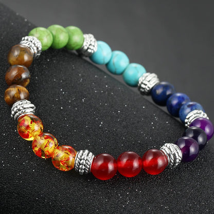 If ME F7 Chakra Bracelet Men Black Lava Healing Balance Beads Reiki Buddha Prayer Natural Stone Yoga Bracelet Women Jewel