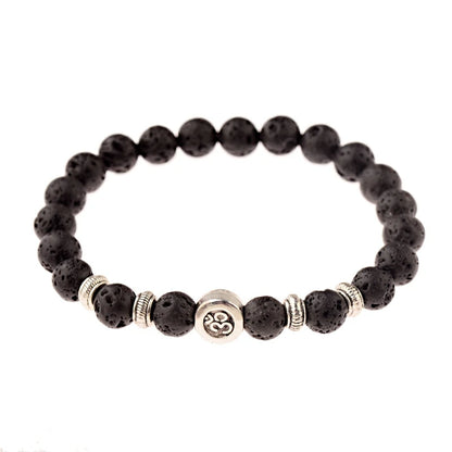Buddhism Yoga Balance Bracelet Men Bileklik Black Matte Natural Stone Beads Bracelet for Women Braclet Jewelry AB216