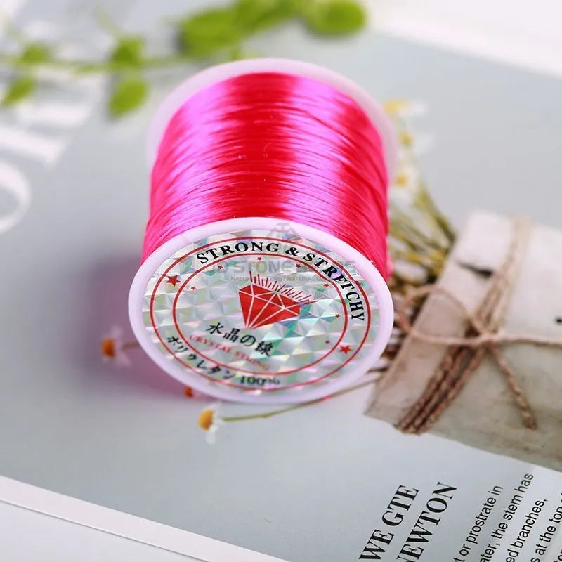 1Roll/35m 0.5mm Elastic Thread Cord String Round Crystal Line Nylon Rubber Stretchy Cord for Jewelry Making Beading Accessories