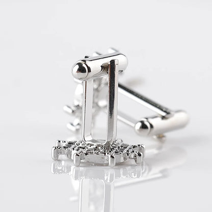 Silver Color Rudder Cufflinks High Quality Luxury Men Cuff Button Personality Captain French Men's Shirt CuffLinks Skipper