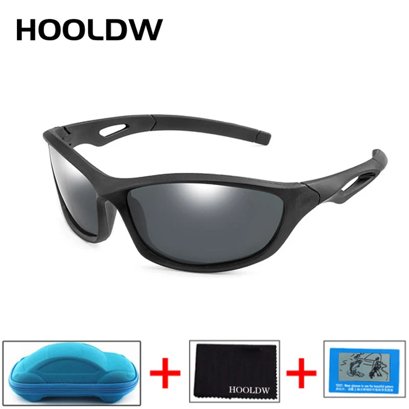 HOOLDW New Children Sunglasses Polarized Sun Glasses Silicone Flexible Baby Kids Glasses Boys Girls Sport Goggles UV400 Eyewear