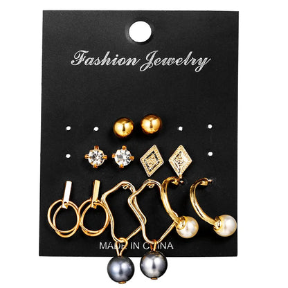 17KM 30 Boho Tassel Earrings Bohemian Long Earrings Set for Women Brincos Geometric Fabric Drop Earring Female Fashion Jewelry