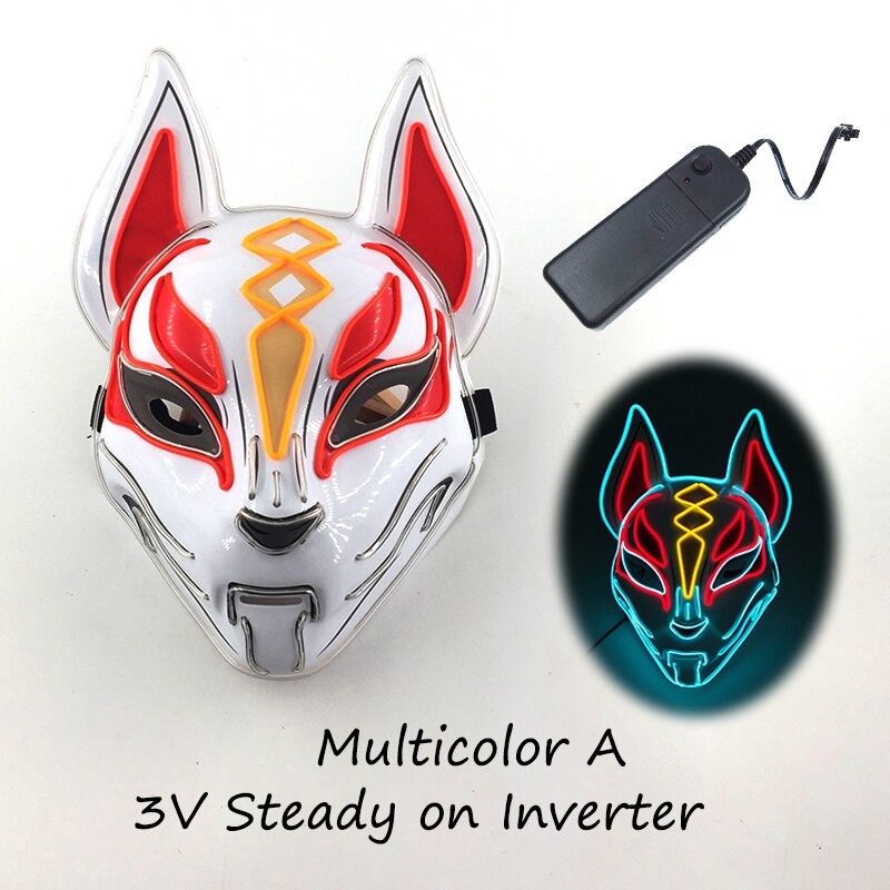 Fashion Halloween Party Mask Light Up Neon LED Mask for Halloween Carnival Party Glowing Anime Mask for Cosplay Decoration