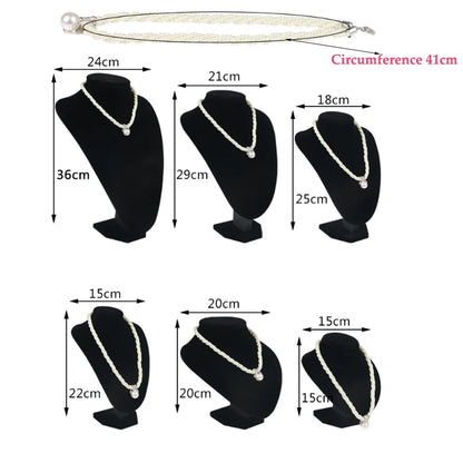 Model Bust Show Exhibitor 6 Options Black Velvet Jewelry Display Necklace Pendants Mannequin Jewelry Stand Organizer