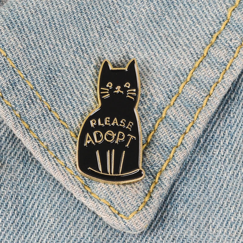 Introvert Loner Loser Club Enamel Pins Autism Badges Custom Cat Brooches Bag Clothes Lapel Pin Punk Black White Jewelry