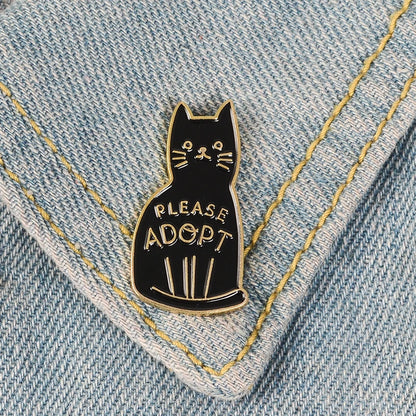 Introvert Loner Loser Club Enamel Pins Autism Badges Custom Cat Brooches Bag Clothes Lapel Pin Punk Black White Jewelry