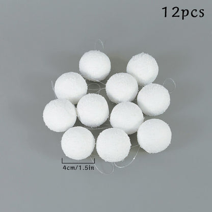 10/8/6cm Shatterproof White Foam Christmas Balls for Xmas Tree Decor Christmas Ornament Christmas Tree Decorations