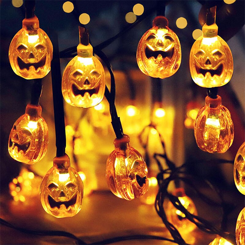 1.5M 10LED Halloween Horror Pumpkin Skull Led String Light Bat Ghost Outdoor Lamp Garland for Halloween Party Home Hanging Decor