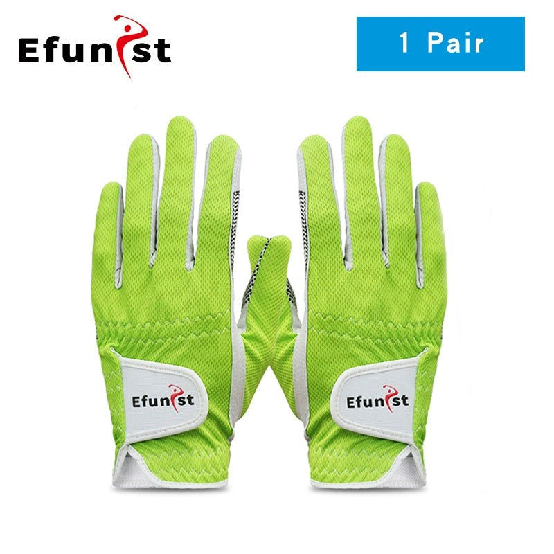 Pack 1 Pcs/Pair Efunist Golf Glove Men Left Hand Breathable Green 3D Performance Mesh Non-Slip Micro Fiber Golf Gloves Mens Man