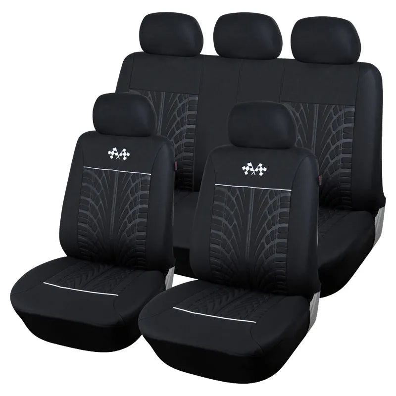 AUTOYOUTH Car Seat Covers Full Set Car Seat Protector Auto Seat Covers Polyester Fabric Universal Fits Most Cars Covers Orange