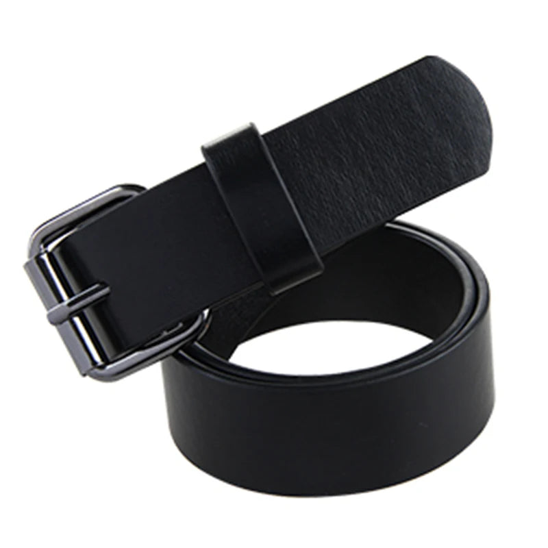 Best Quality Wide PU Leather Belt for Kids Boys Teens Waist Belt Straps Pin Buckles Black Colors