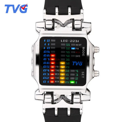 Luxury Brand TVG Watches Men Fashion Rubber Strap LED Digital Watch Men Waterproof Sports Military Watches Relogios Masculino