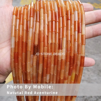 4*13mm Natural Stone Agate Jasper Turquoise Tube Shaped Beads Loose Cylindrical Bead for Jewelry Making DIY Bracelet Accessory