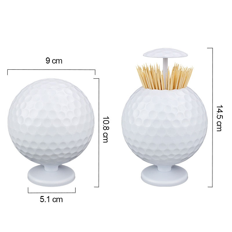 CRESTGOLF Golf Ball Shaped Automatic Pop-Up Toothpick Holder Novelty Golf Decoration