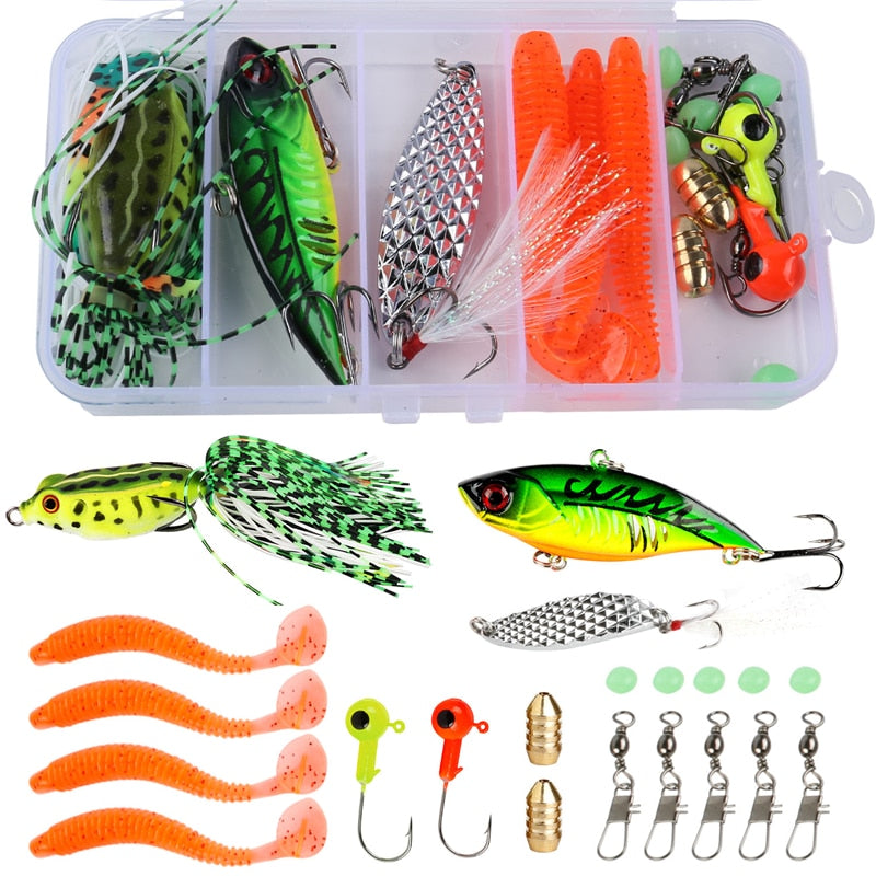 Sougayilang 1.8m 2.1m Baitcsting Rod Full Kit 4 Section M Power Carbon Fishing Rod 100M Fishing Line Lures Hooks Jig Head Pesca