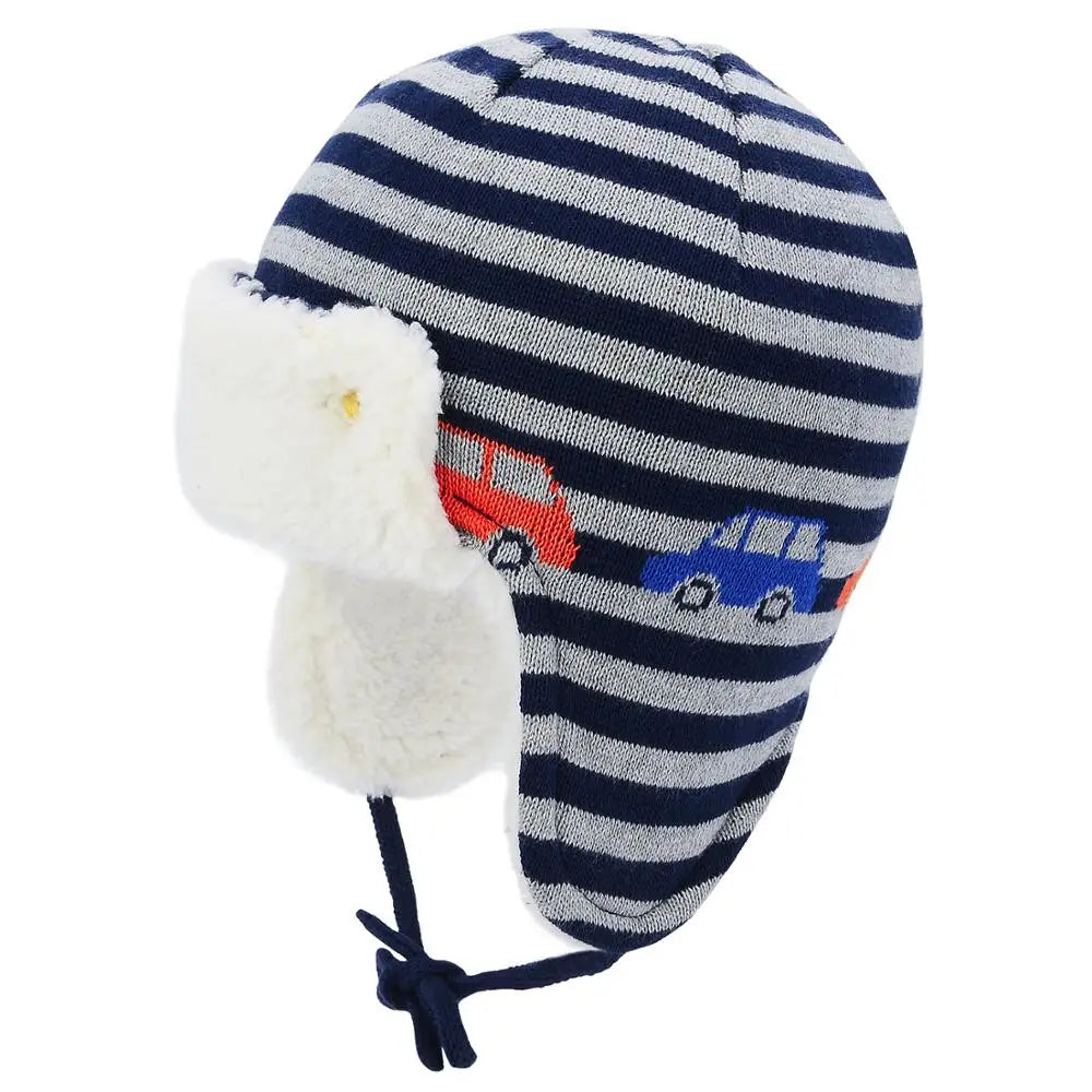 Winter Warm Cartoon Animal Baby Hats Infant Toddlers Boys Girls Warm Caps Soft Eargflap Hat Beanies Cap Pilot Cap for 0-4 Years