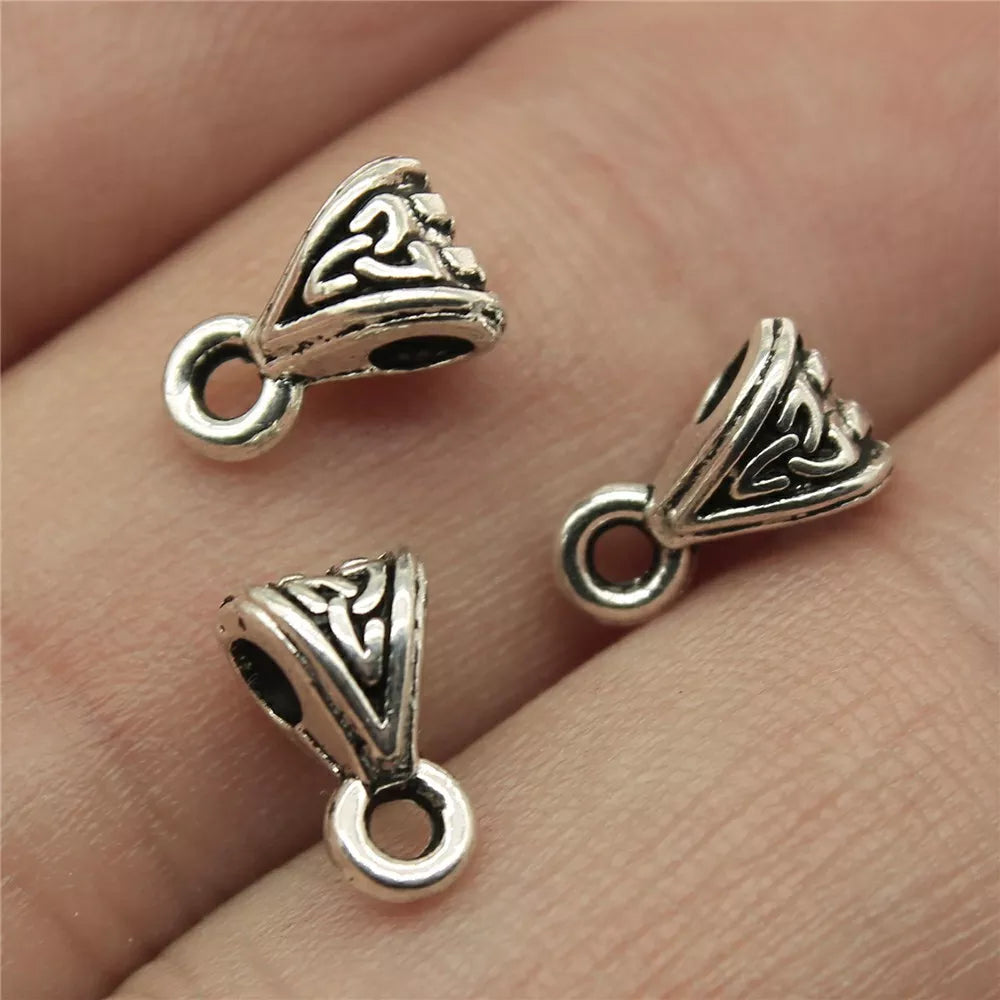 20pcs Connector Charms Bail Beads Antique Silver Color Bail Beads Charms Jewelry Findings DIY Bail Beads Charms Connector