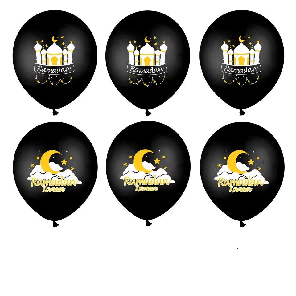 10pcs Eid Mubarak Latex Balloon Balloons Ramadan Kareem Decoration Ramadan Mubarak Muslim Islamic Festival Party DIY Decorations