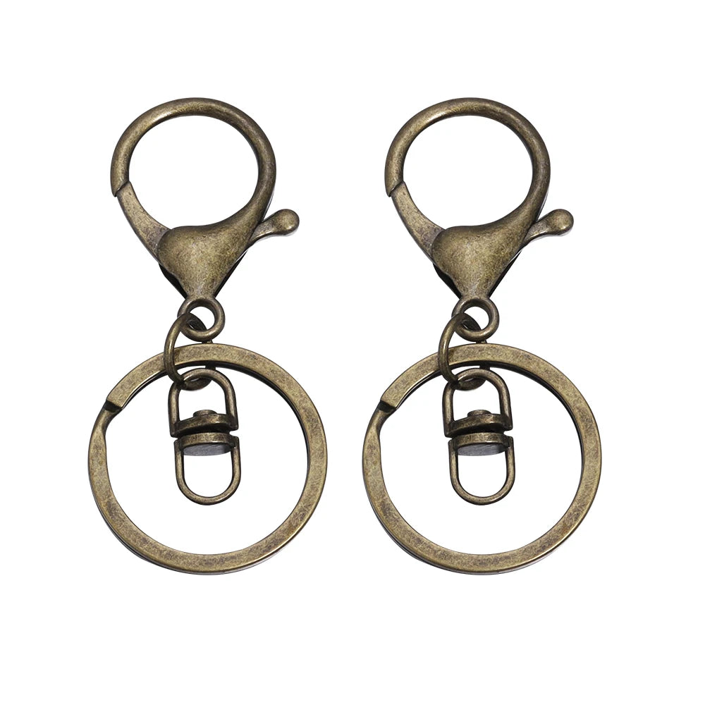 Louleur Key Chain Key Ring Keychain Bronze Rhodium Gold Color 28mm Long Round Split Keyrings DIY Jewelry Making