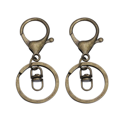 Louleur Key Chain Key Ring Keychain Bronze Rhodium Gold Color 28mm Long Round Split Keyrings DIY Jewelry Making