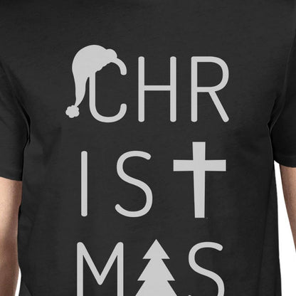 Christmas Letters Mens Black Shirt