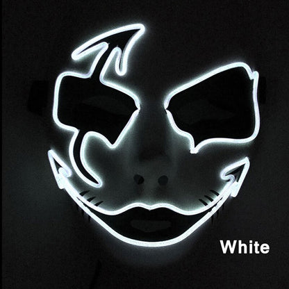 Neon Light LED Mask LED Halloween Scary Mask Cosplay Party Masque Masquerade Masks Halloween Costume Carnival Glow Party Props