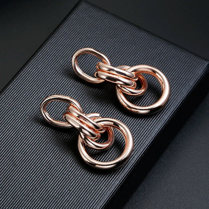 ZA Metal Maxi Statement Vintage Clip on Earrings Without Piercing  for Women Earrings Party Jewelry