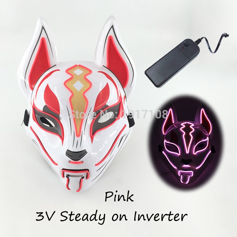 Fashion Halloween Party Mask Light Up Neon LED Mask for Halloween Carnival Party Glowing Anime Mask for Cosplay Decoration