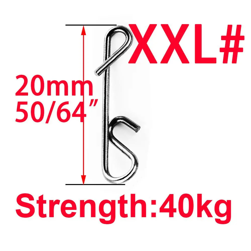 50pcs/Box Fishing Line Wire Connector Braid Knotless Connectors Fishing Barrel Swivel Accessory Fish Tackle Hook Lure Pin Tool