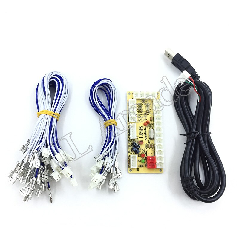 DIY Zero Delay Arcade USB Encoder PC to Joystick Fighting Games Replacement Parts Encoder Board +Wire Cables