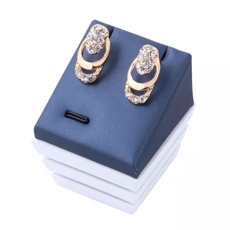 4Pcs/Set Delicate Trendy Office Crystal Necklace Bracelet Ring Earrings Set Fashion Jewelry Women Bijoux De Mariage Dubai