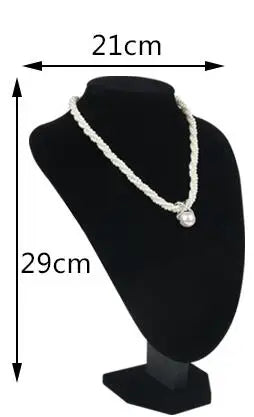 Model Bust Show Exhibitor 6 Options Black Velvet Jewelry Display Necklace Pendants Mannequin Jewelry Stand Organizer