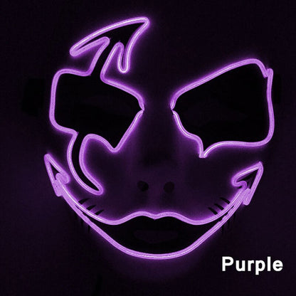 Neon Light LED Mask LED Halloween Scary Mask Cosplay Party Masque Masquerade Masks Halloween Costume Carnival Glow Party Props