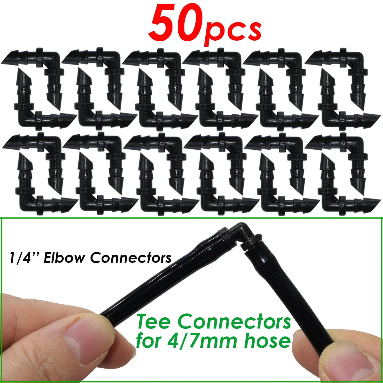 50-200pcs Durable 1/4'' C-Type Hook Fixed Stem Support Holder Stakes for 4/7mm Hose Flowerpot Drip Irrigation Fitting Greenhouse