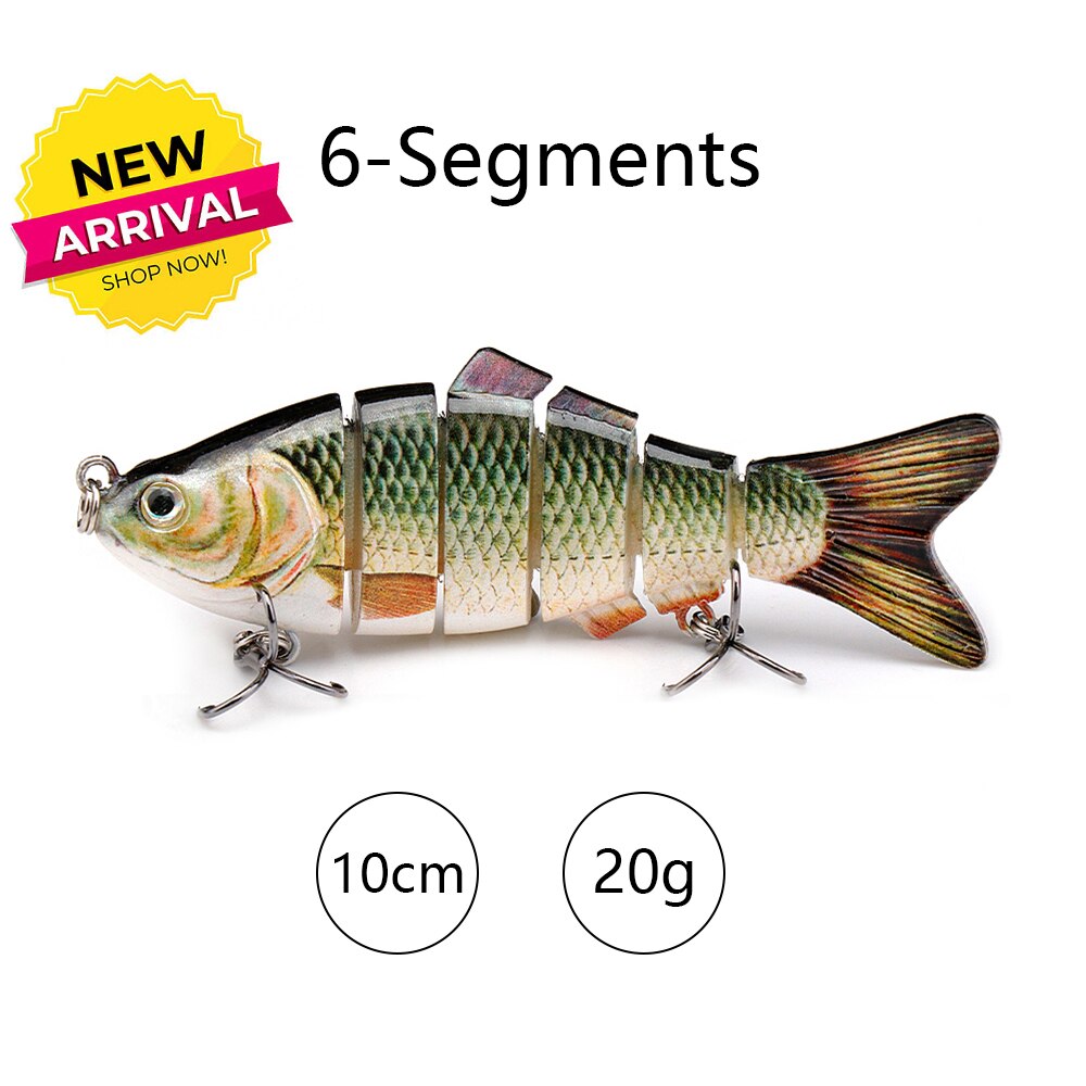 TREHOOK Sinking Wobblers Fishing Lures 10cm 17.5g 6 Multi Jointed Swimbait Hard Artificial Bait Pike/Bass Fishing Lure Crankbait