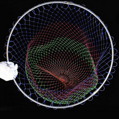 Collapsible Fishing Tools Nylon Fishing Net Rhombus Mesh Hole Depth Folding Nylon Landing Dip Net 3 Sizes High Quality