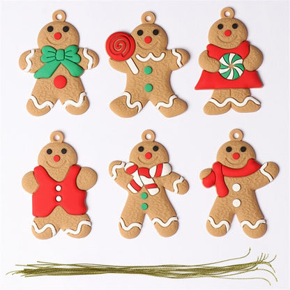 Gingerbread Man Ornaments for Christmas Tree Decorations Tall Gingerman Hanging Charms Christmas Tree Ornament Holiday Decor