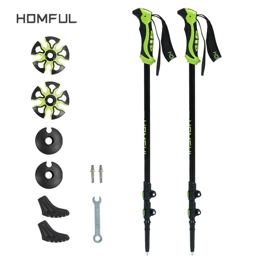 Homful/Hitorhike for Nordic Walking Sticks Camping Hiking Ultralight Adjustable Telescopic Alpenstock Trekking Poles Climbing