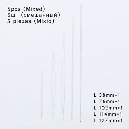 BTFBES 5pcs Central Opening Jewelry Beading Needles Stainless Steel Pins Jewelry Bracelets Handmade Making Beads DIY Accessories