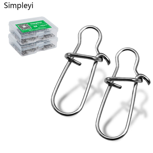 50pcs/Box Stainless Steel Fishing Connector Hooked Snap  Barrel Swivel Hook Lure Carp Tool Accessories Goods for Fishing