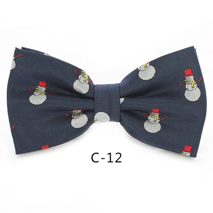 JEMYGINS Christmas Bow Ties for Mens Shirt  Snowflake Christmas Tree Pattern Men Silk Bow Tie  Christmas